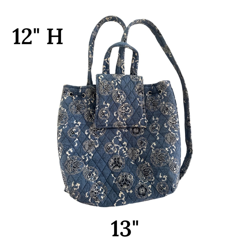 Dusty Blue quilted backpack - Picture 1 of 9